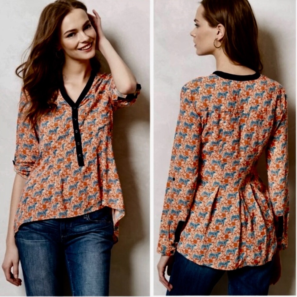 Anthropologie Tiger Blouse